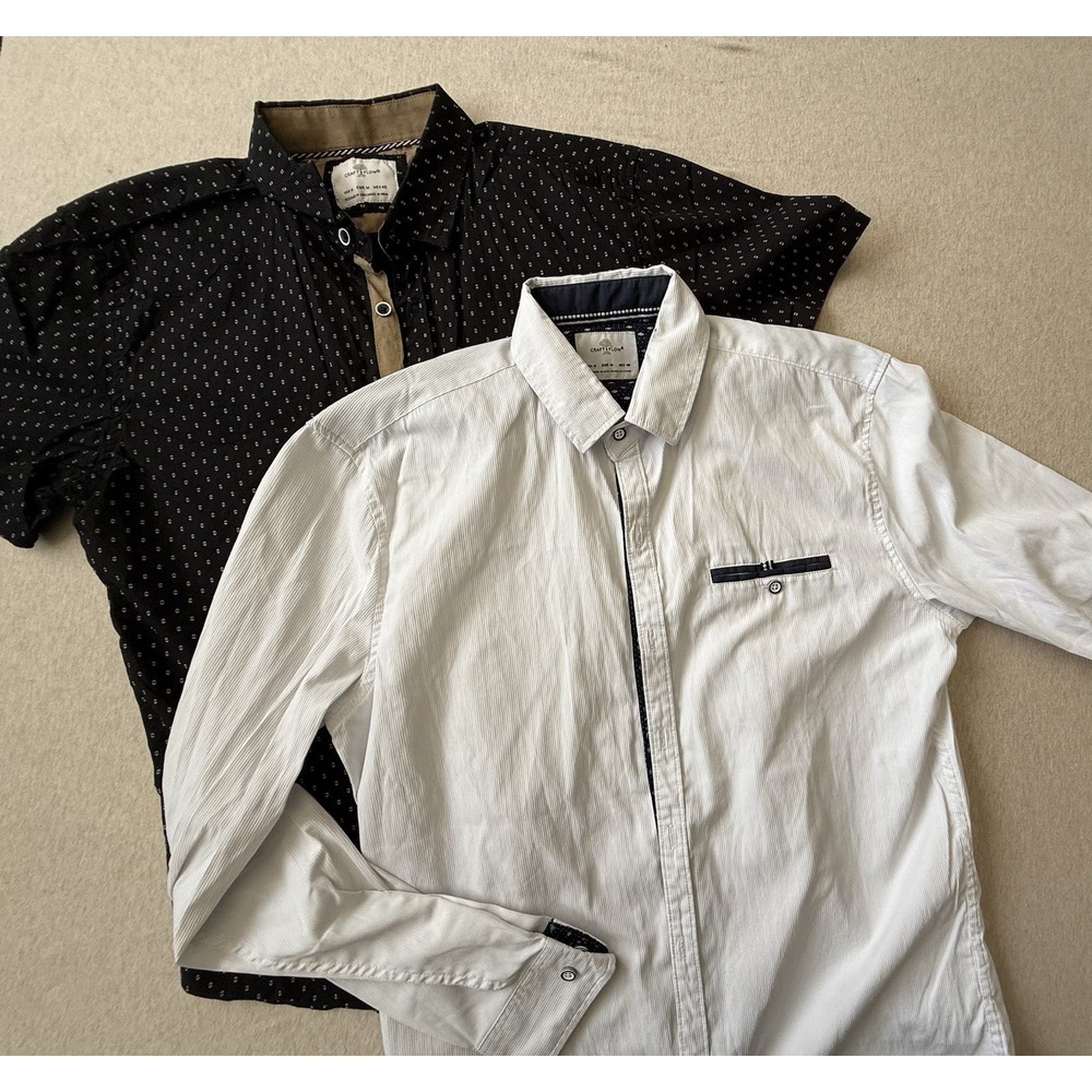 Craft + Flow Men's Size Medium Abutting Up Shirt Bundle White And Blue